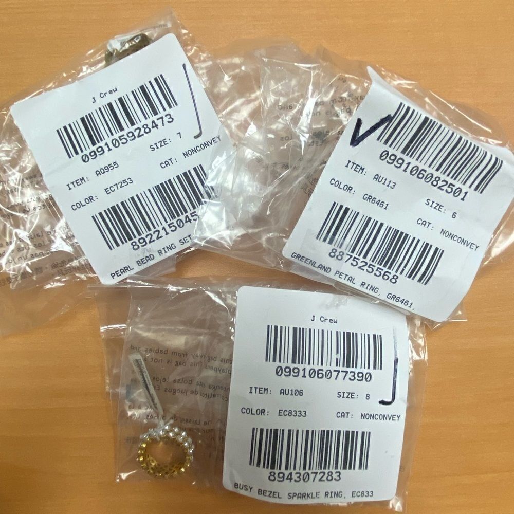 Bundle of 3 J. Crew rings with minor imperfections and defects - Picture 6 of 6